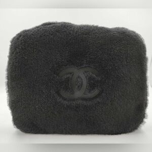 CHANEL Black Shearling Laptop/Ipad Case